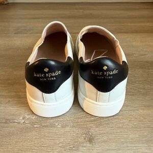 Kate Spade White and Black Sneakers Classic Low-Top Design